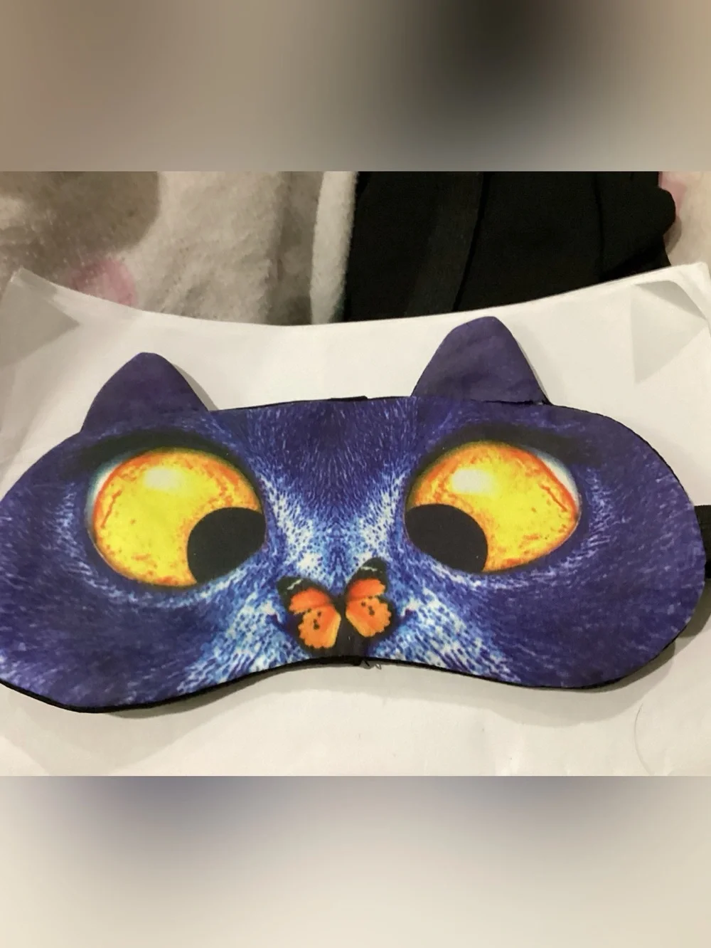 New Cat Face Sleep Mask - Cute Eye Design butterfly